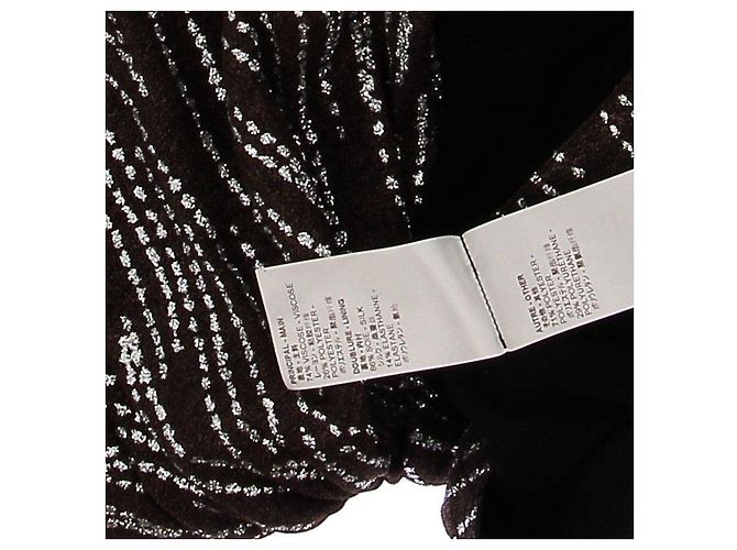 Vestido Louis Vuitton marrón iridiscente con strass Castaño - vista 6