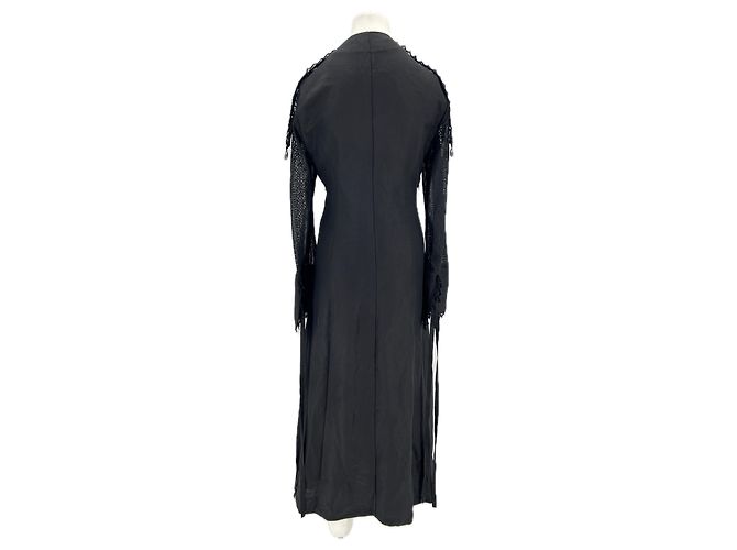 Vestido largo negro Loewe con bordado de algodón - vista 2