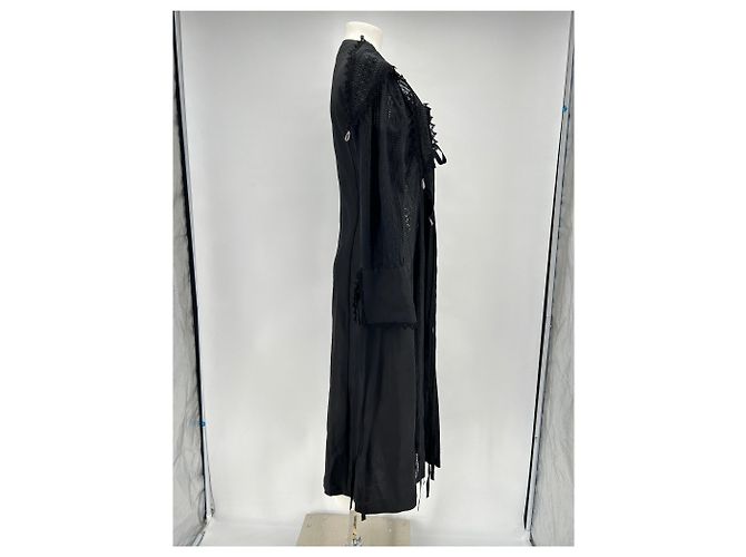 Vestido largo negro Loewe con bordado de algodón - vista 3