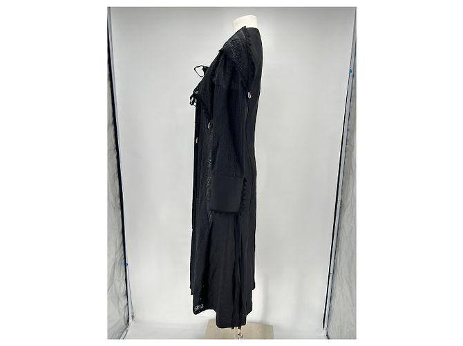 Vestido largo negro Loewe con bordado de algodón - vista 4