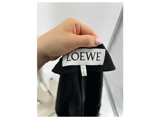 Vestido largo negro Loewe con bordado de algodón - vista 5