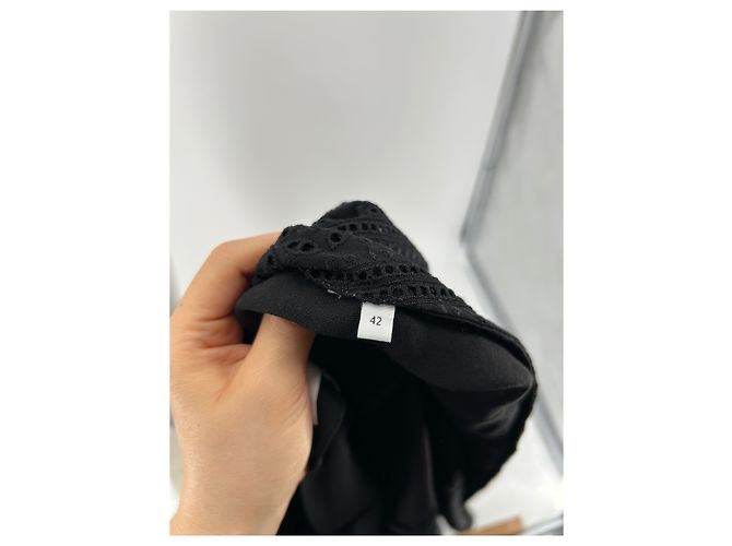 Vestido largo negro Loewe con bordado de algodón - vista 6