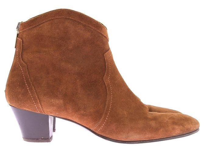 Autre Marque Botines de ante color camel Castaño - vista 2