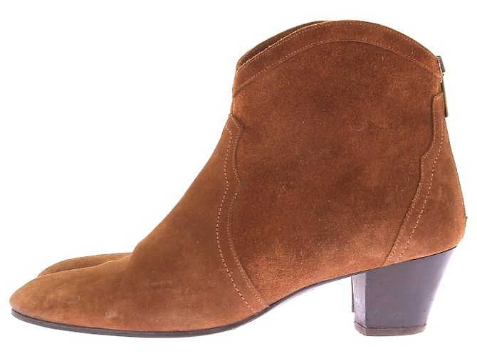 Autre Marque Botines de ante color camel Castaño - vista 3