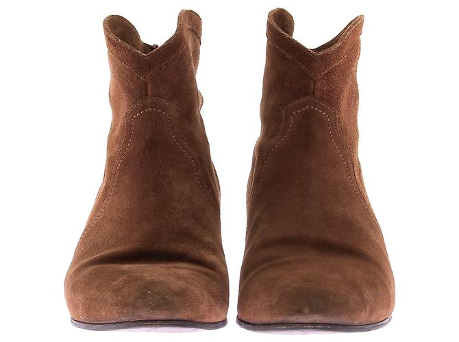 Autre Marque Botines de ante color camel Castaño - vista 4