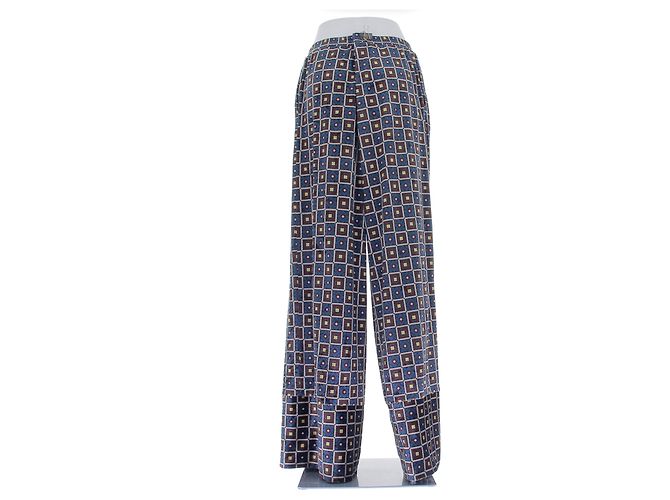 Pierre Louis Mascia Samt-Hose mit Mustern Blau - Ansicht 2