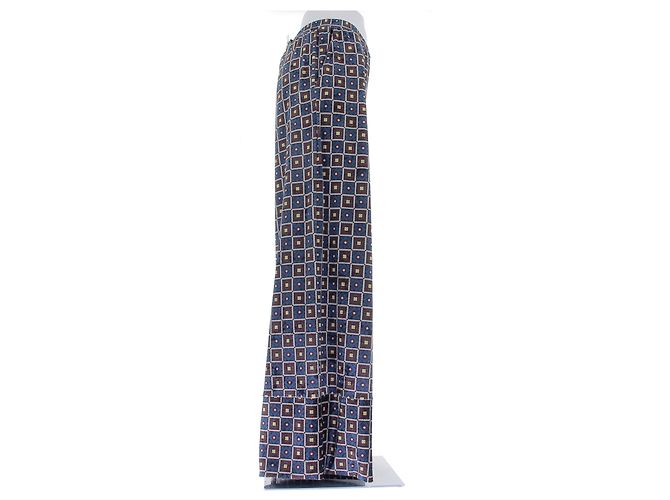 Pierre Louis Mascia Samt-Hose mit Mustern Blau - Ansicht 3