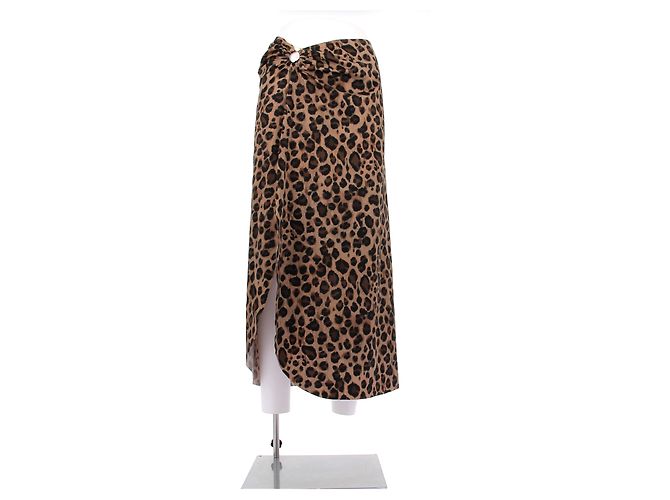 Autre Marque Costume da bagno a due pezzi e pareo con motivo leopardato Marrone - vista 5
