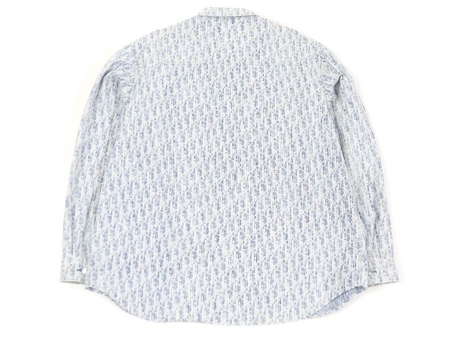 Camisa de mezclilla con estampado oblicuo de algodón Dior Azul - vista 3