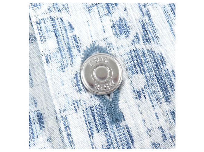 Camisa de mezclilla con estampado oblicuo de algodón Dior Azul - vista 4