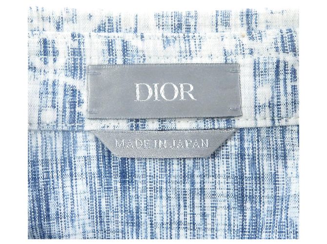 Camisa de mezclilla con estampado oblicuo de algodón Dior Azul - vista 5