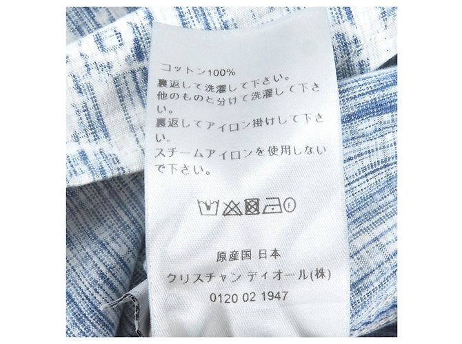 Camisa de mezclilla con estampado oblicuo de algodón Dior Azul - vista 7