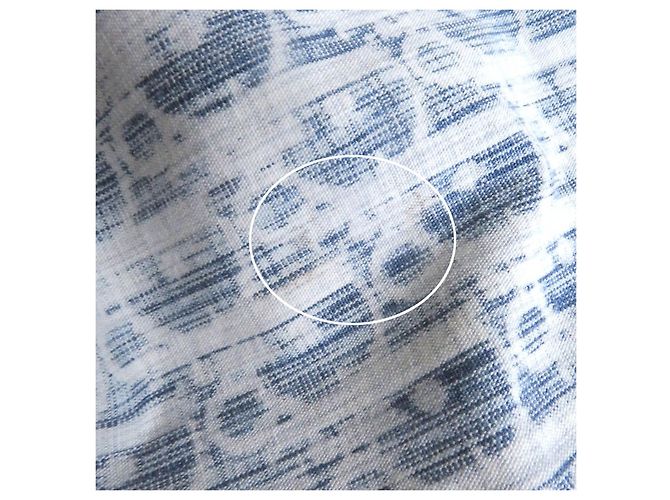 Camisa de mezclilla con estampado oblicuo de algodón Dior Azul - vista 8