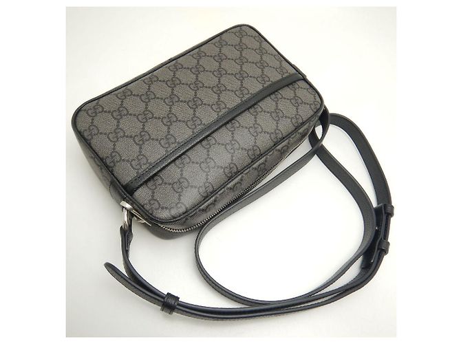 Mini Borsa a Spalla Gucci GG Supreme in Tela Nero - vista 3