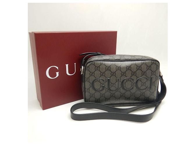 Mini Borsa a Spalla Gucci GG Supreme in Tela Nero - vista 5