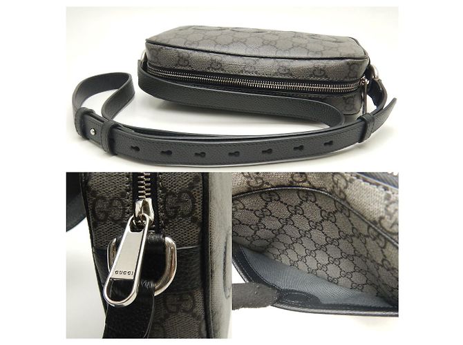 Mini Borsa a Spalla Gucci GG Supreme in Tela Nero - vista 7