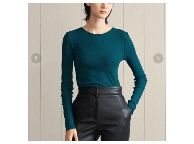 & Other Stories Jersey H BEAUTY&YOUTH de algodón acanalado con cuello redondo Verde - vista 3