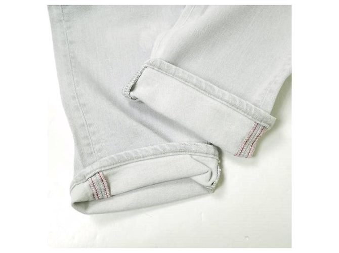 & Other Stories Pantalones de mezclilla boyfriend tapered de algodón elástico Gris - vista 10