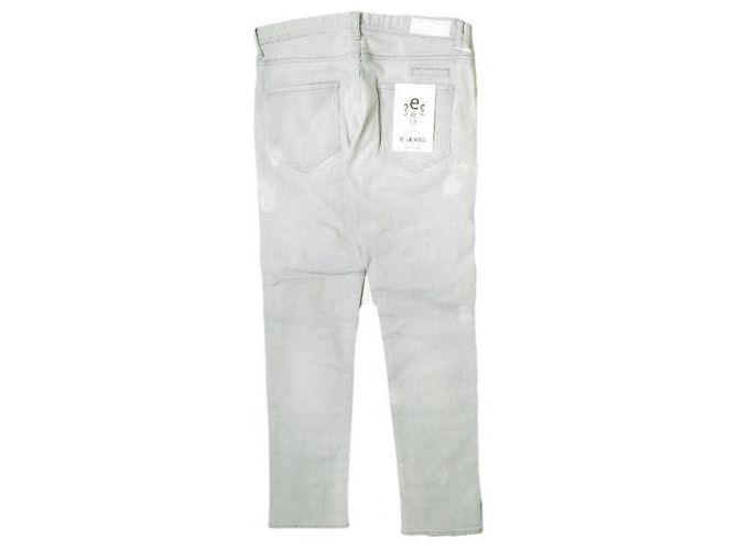 & Other Stories Pantalones de mezclilla boyfriend tapered de algodón elástico Gris - vista 2