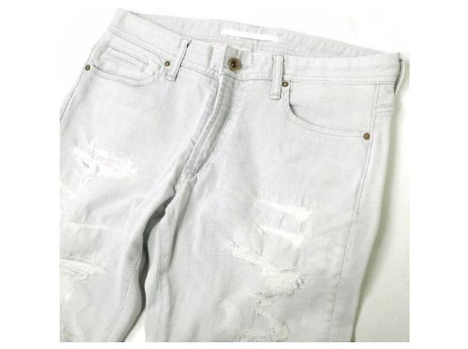 & Other Stories Pantalones de mezclilla boyfriend tapered de algodón elástico Gris - vista 5