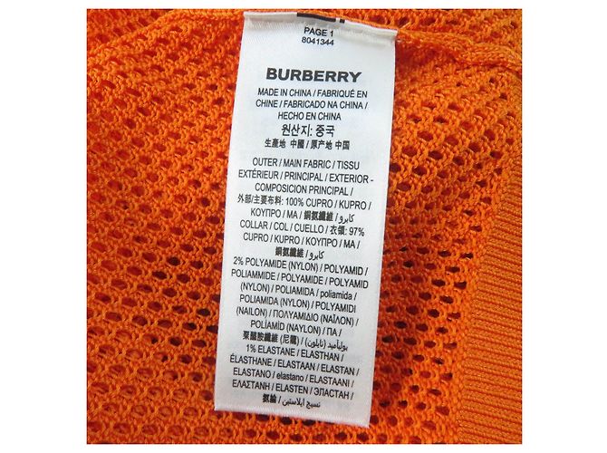 Céline Burberry Rayon V-Ausschnitt Mesh Tunika Kleid Orange S - Ansicht 7