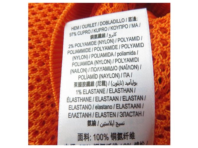 Céline Burberry Rayon V-Ausschnitt Mesh Tunika Kleid Orange S - Ansicht 8