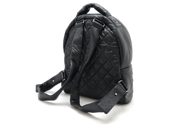 Chanel Coco Cocoon Nylon-Leder-Rucksack Schwarz Bordeaux - Ansicht 2