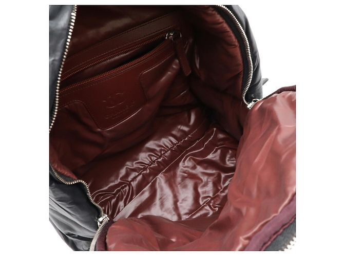 Chanel Coco Cocoon Nylon-Leder-Rucksack Schwarz Bordeaux - Ansicht 6