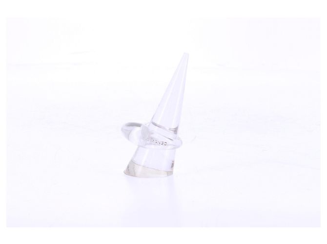 Autre Marque Ring aus transparentem Kunststoff Weiß - Ansicht 5