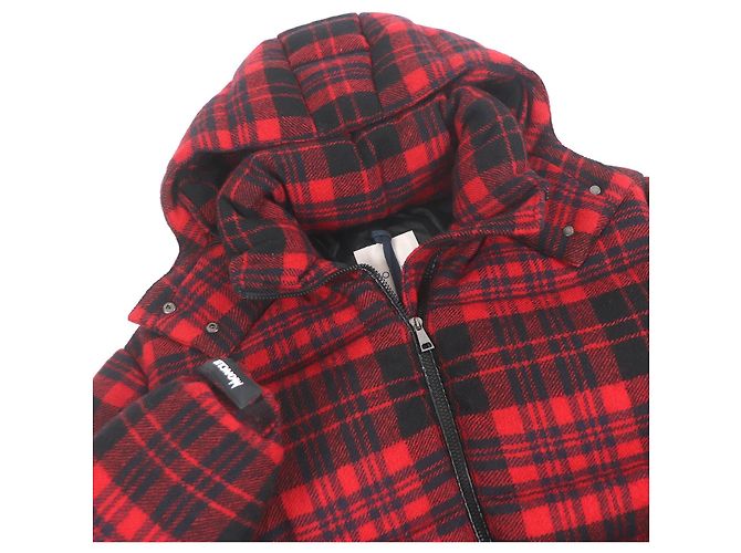 Moncler DANUBE GIUBBOTTO Wool Down Jacket Black Red - view 2