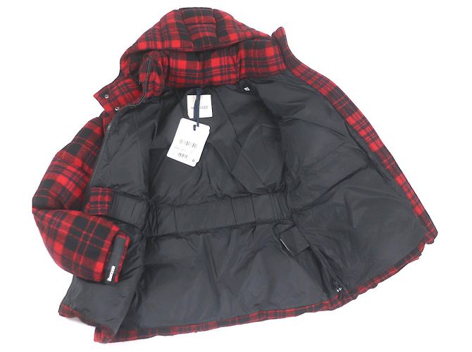 Moncler DANUBE GIUBBOTTO Wool Down Jacket Black Red - view 3