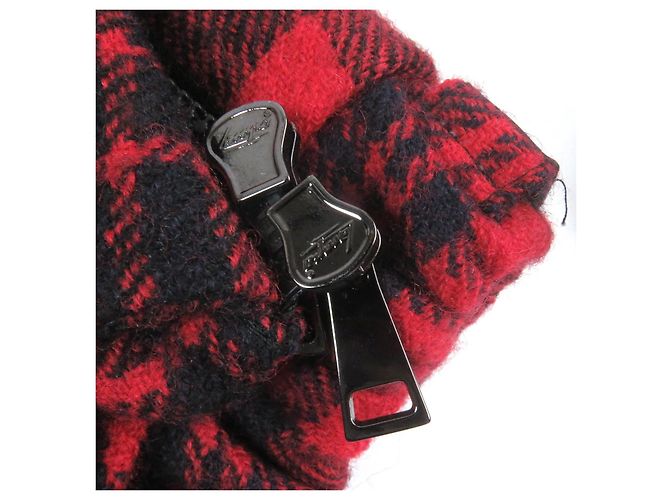 Moncler DANUBE GIUBBOTTO Wool Down Jacket Black Red - view 6