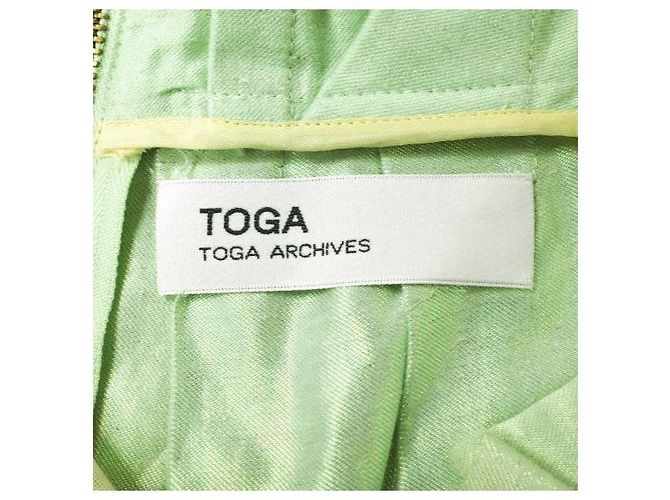 & Other Stories Falda mini plisada de algodón y lino TOGA TA21-FG048 Verde - vista 4