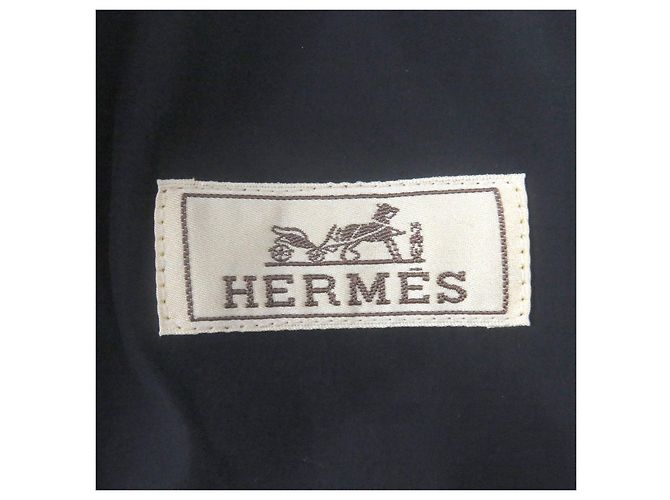 Hermès Abrigo doble de cachemira y lana a cuadros Hermes Azul Azul marino - vista 6