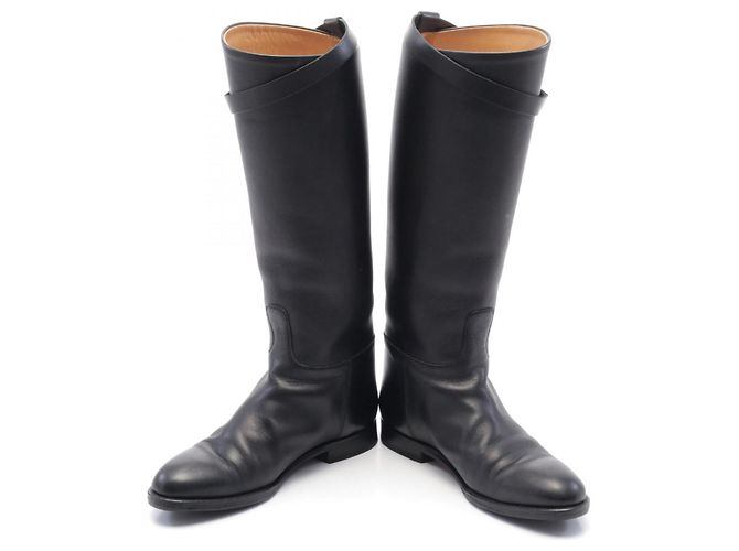 Hermès Jumping Kelly Lederstiefel Schwarz - Ansicht 3