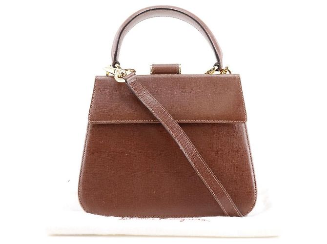 Borsa a spalla in pelle 2WAY di Salvatore Ferragamo Marrone - vista 10