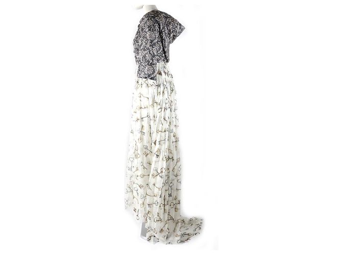 Dolce & Gabbana Seiden-Maxikleid 38 Beige Grau - Ansicht 2