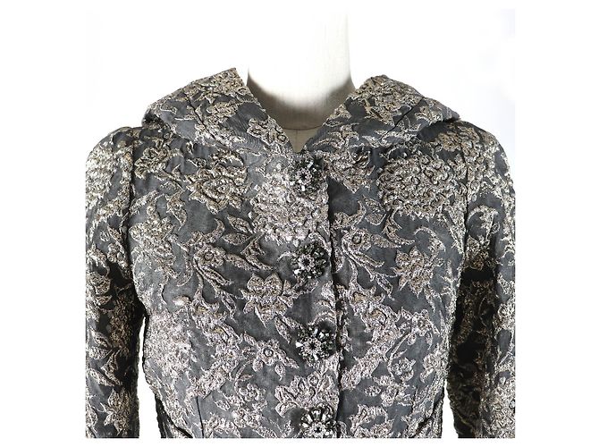Dolce & Gabbana Seiden-Maxikleid 38 Beige Grau - Ansicht 4