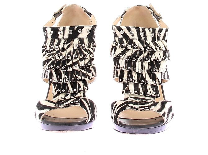 Jimmy Choo Absatzsandalen mit Zebramuster Schwarz - Ansicht 4