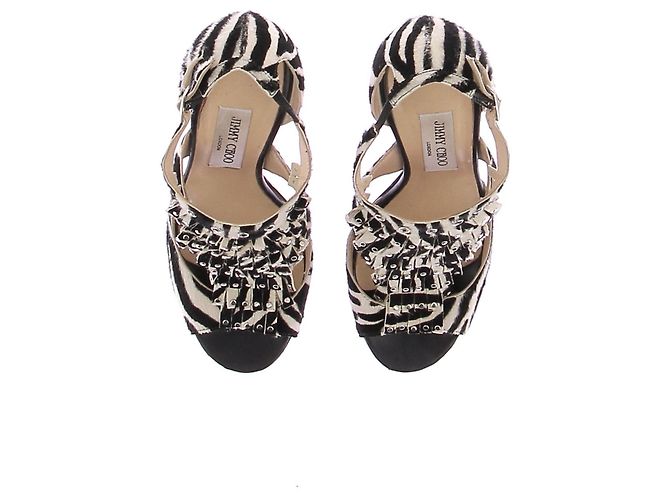 Jimmy Choo Absatzsandalen mit Zebramuster Schwarz - Ansicht 6