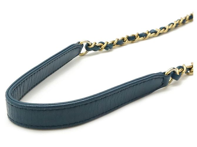 Chanel Coco Handle Chevron Leder 2-Wege Tasche Blau - Ansicht 8