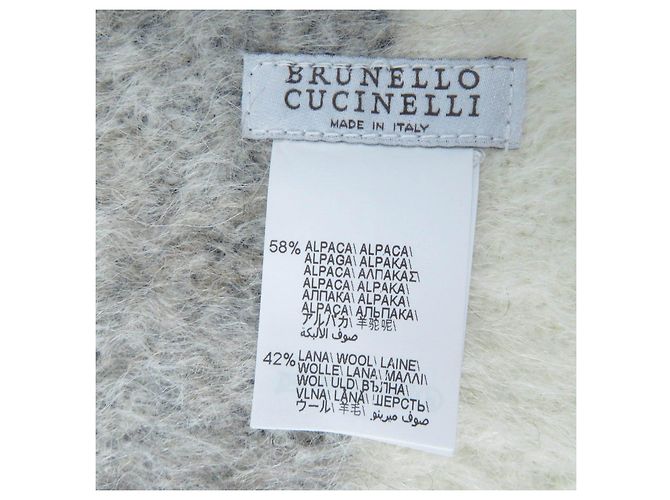 Sciarpa in lana di alpaca Brunello Cucinelli marrone - vista 7