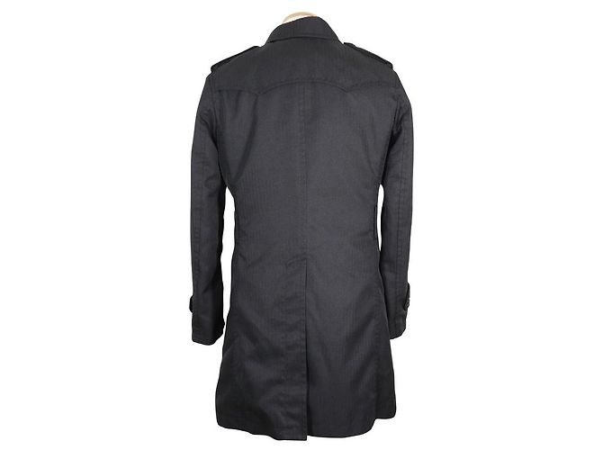 & Other Stories Polyester Shadow Stripe Trench Coat Black - view 3