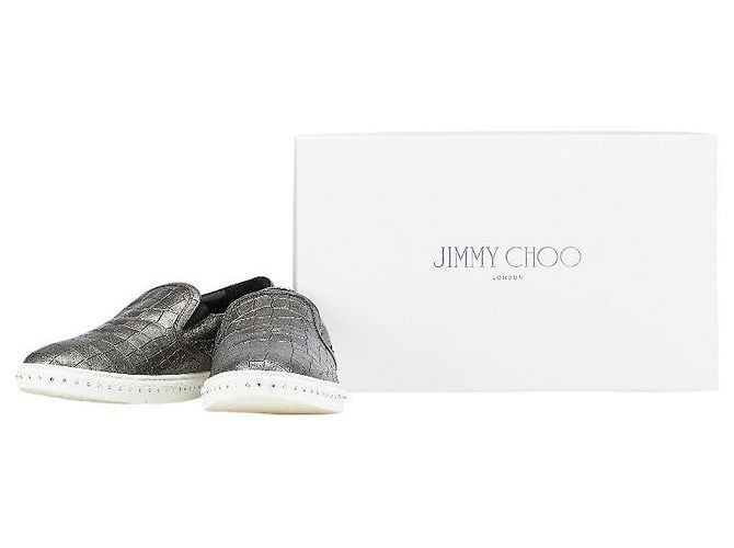 Sneakers slip-on in pelle GROVE con stampa coccodrillo e strass di Jimmy Choo - vista 11