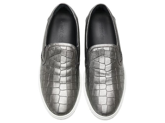Sneakers slip-on in pelle GROVE con stampa coccodrillo e strass di Jimmy Choo - vista 4