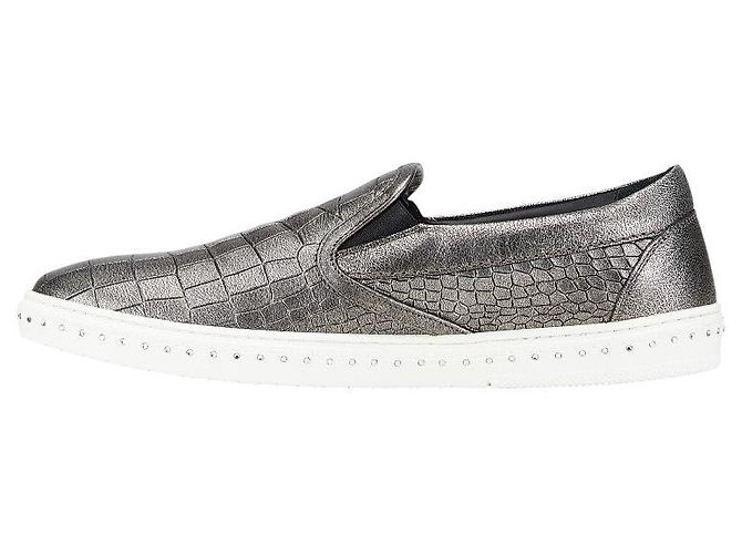 Sneakers slip-on in pelle GROVE con stampa coccodrillo e strass di Jimmy Choo - vista 5