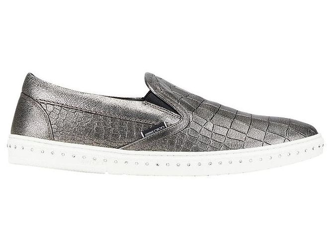 Sneakers slip-on in pelle GROVE con stampa coccodrillo e strass di Jimmy Choo - vista 6