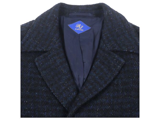 & Other Stories Abrigo de cuadros de lana, alpaca, mohair y seda RING JACKET Azul Azul marino - vista 2
