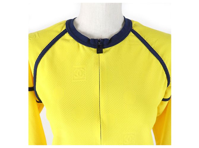 Giacca sportiva vintage Chanel gialla blu navy 36 Giallo - vista 4