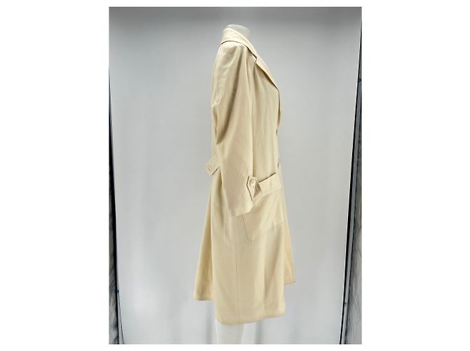 Chanel Woll Trenchcoat weiß - Ansicht 3